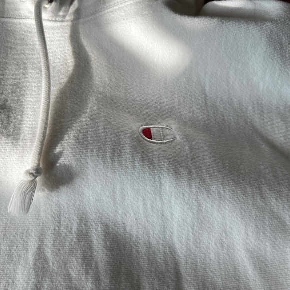 Champion White Hooded Sweatshirt size XL - Picture 3 of 7